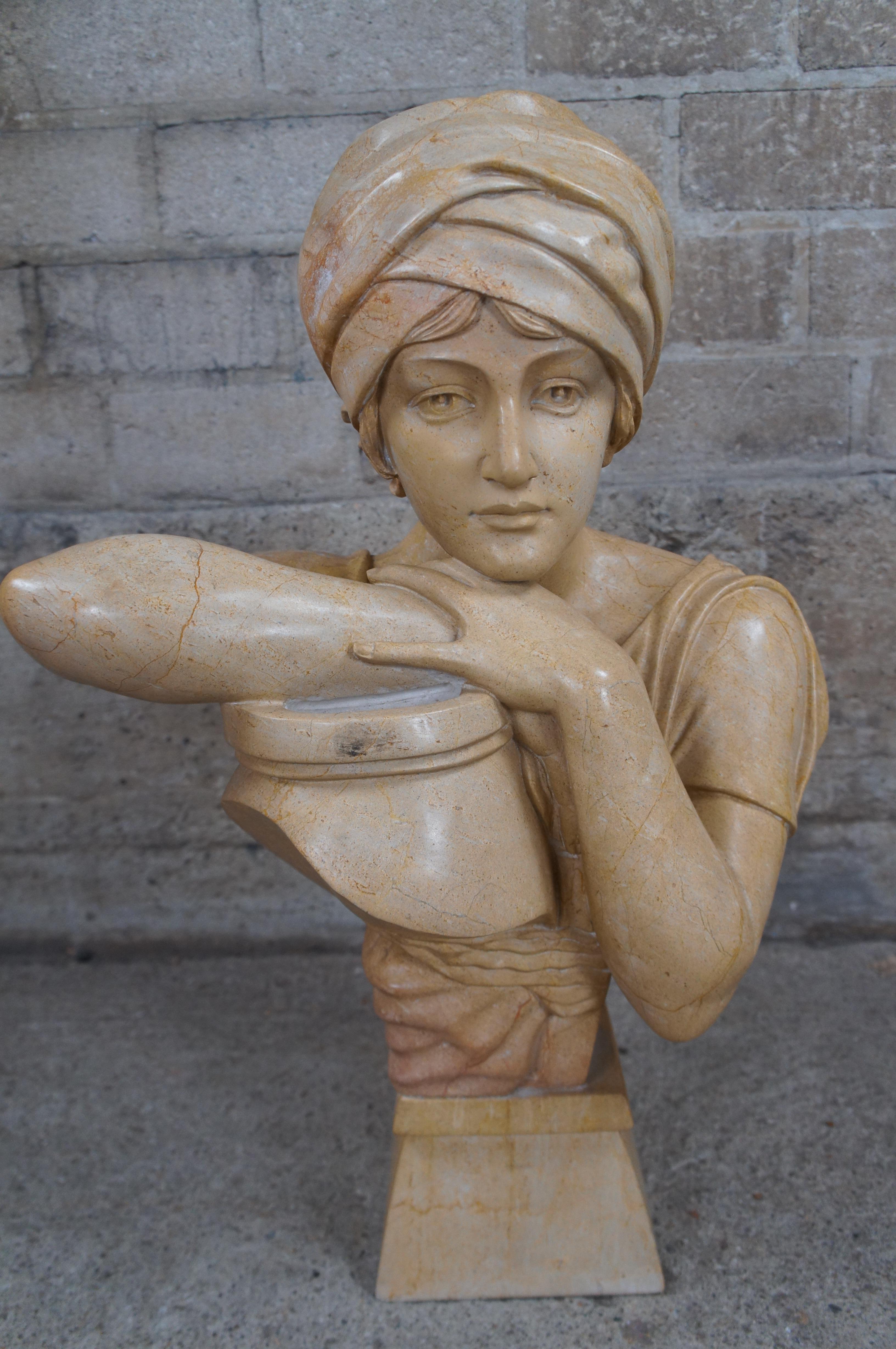 20ième siècle Statue de Rebecca au buste en marbre d'après Antonio Piazza 27