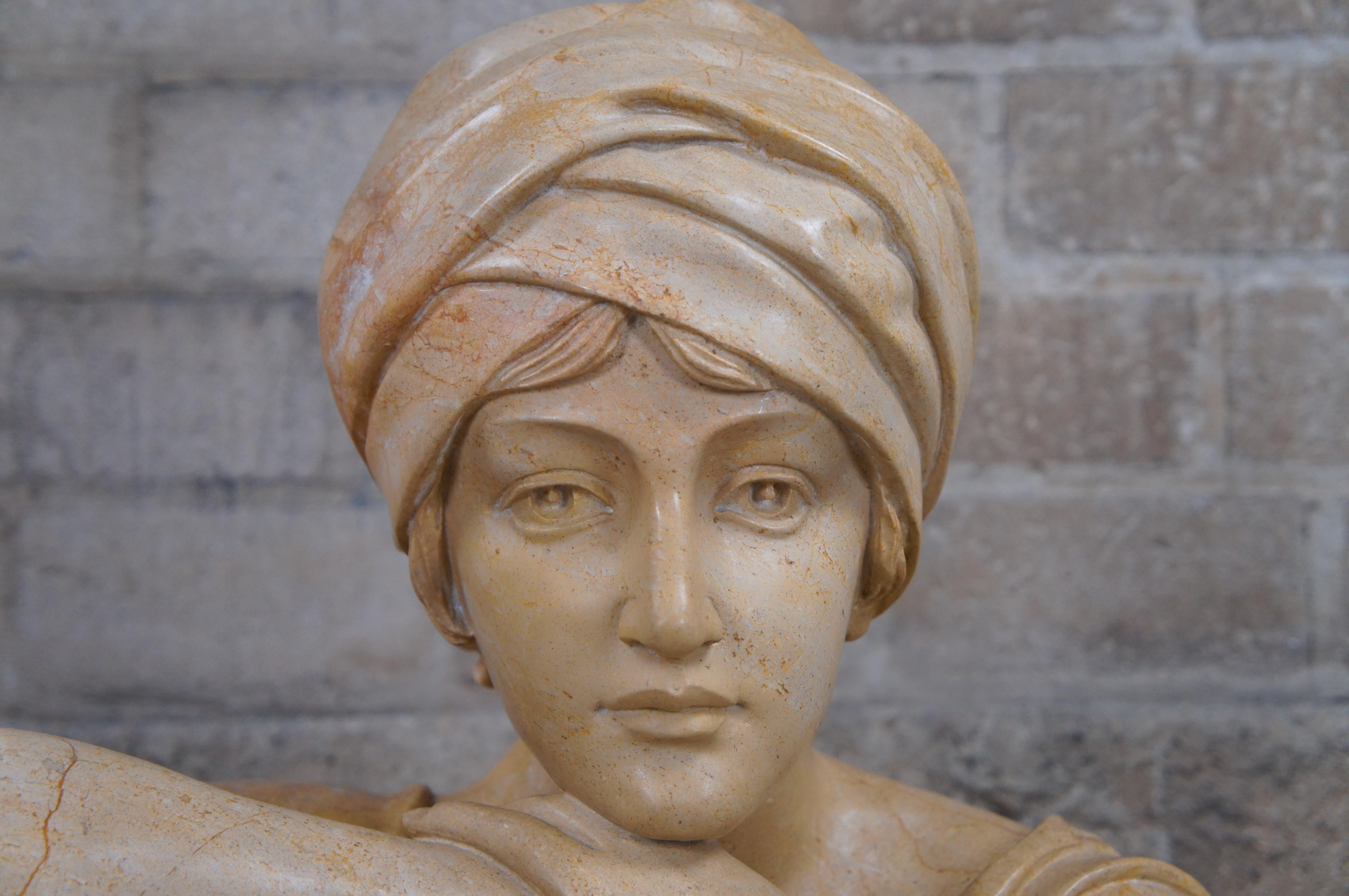 Marbre Statue de Rebecca au buste en marbre d'après Antonio Piazza 27