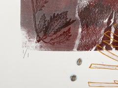 Blood Line II, Pop Art Hand-Colored Monoprint Screenprint by Rebecca Baird