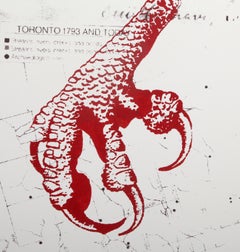 Honor the People & the Sand, Monoprint conceptuel coloré à la main de Rebecca Baird