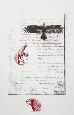 Honor the People 
the Sand, Conceptual Hand-Colored Monoprint by Rebecca Baird