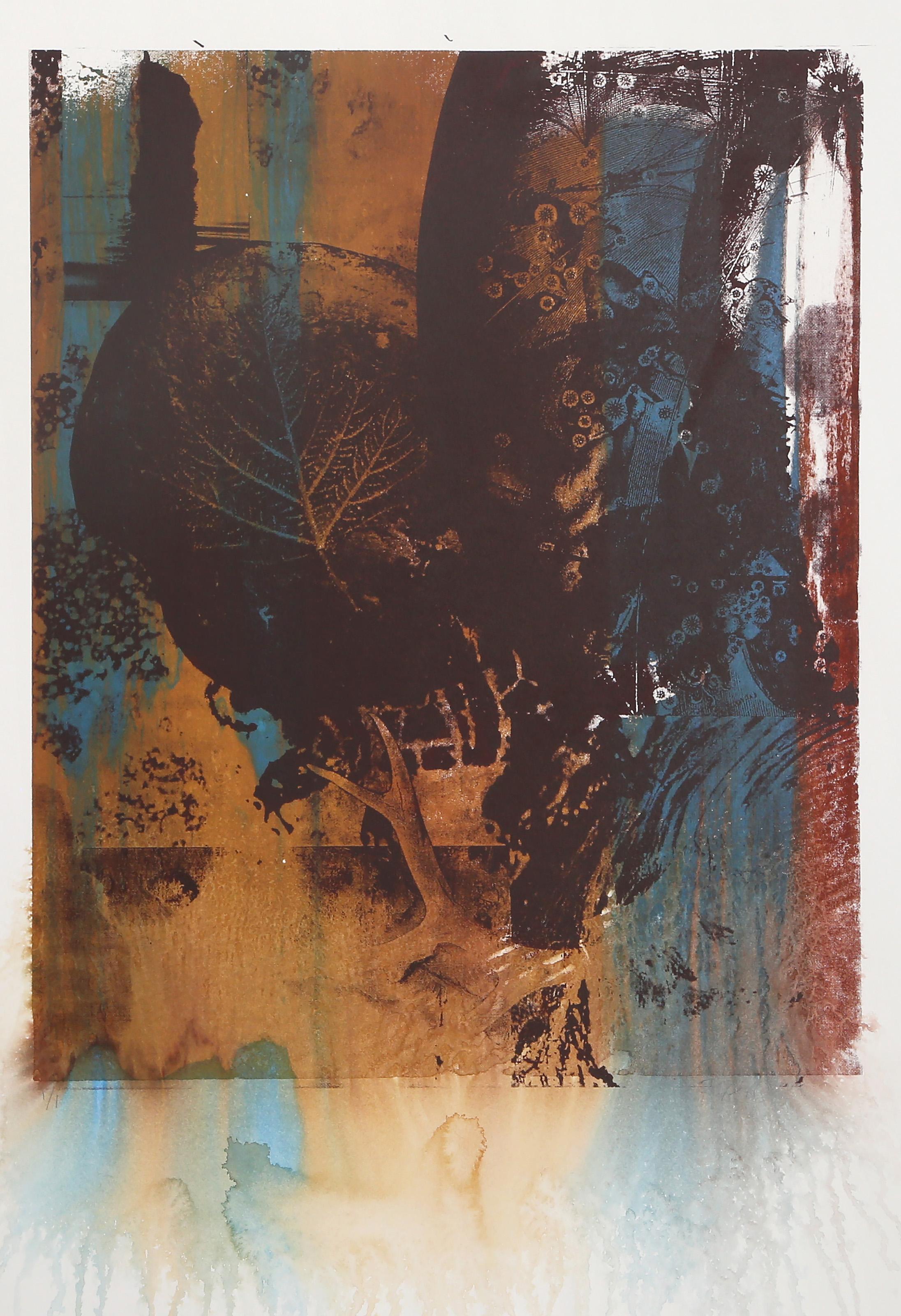 Rebecca Baird, Canadian (1954 - ) - Landscape Impressions, Year:  2003, Medium:  Monoprint Screenprint and watercolor, signed and numbered in pencil, Edition:  1/1, Image Size:  23.5 x 19 inches, Size:  38 x 25 in. (96.52 x 63.5 cm)