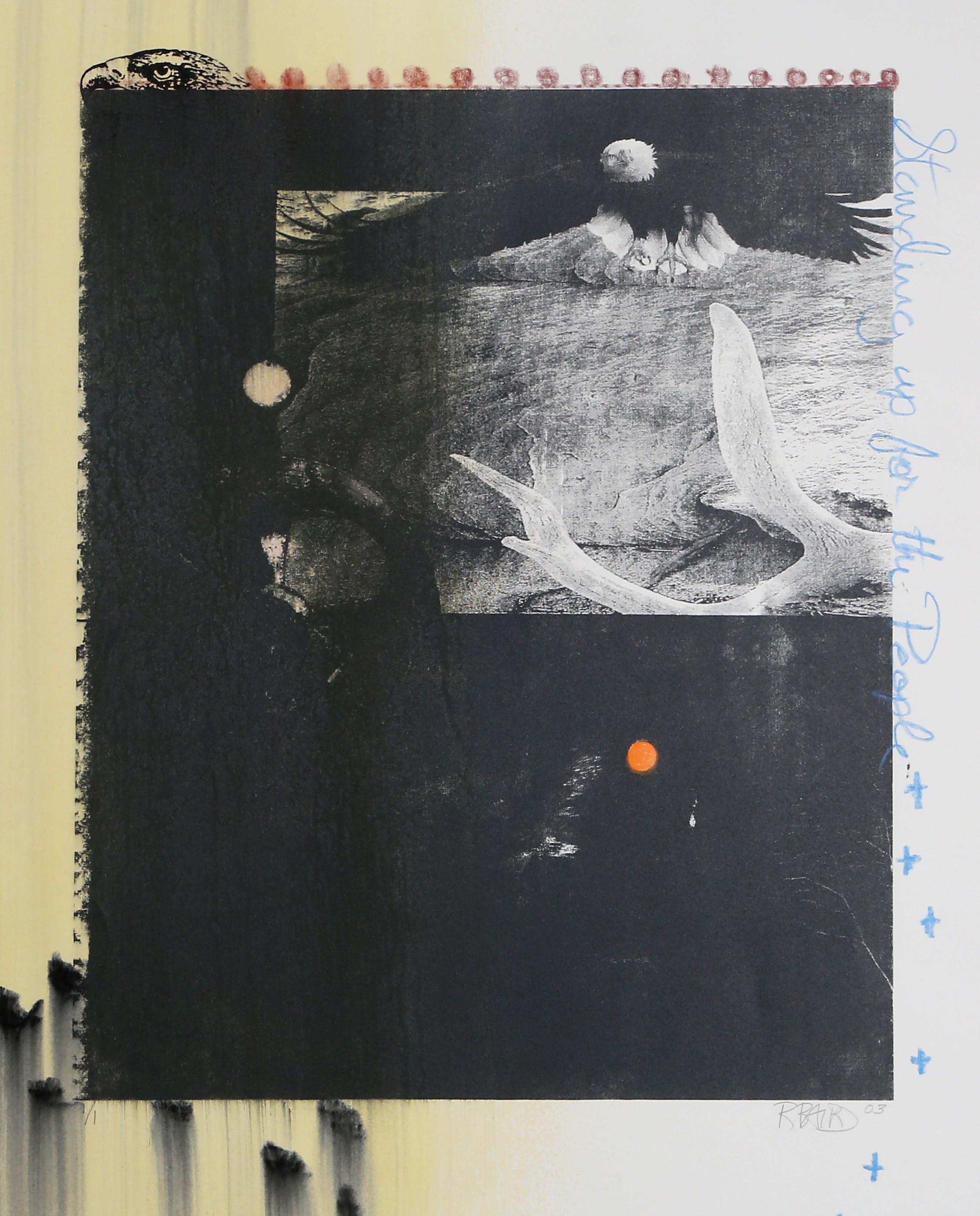 Rebecca, Canadian (1954 - ) - Standing up for the people II, Année :  2003, Moyen :  Sérigraphie monographique avec coloriage à la main, signée, numérotée et datée au crayon, Edition :  1/1, Taille :  38 x 25 in. (96.52 x 63.5 cm)