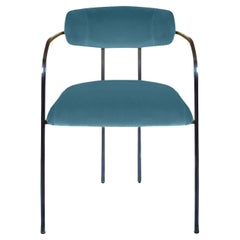 Rebecca Bio Bluish Green Velvet Dining Chair 