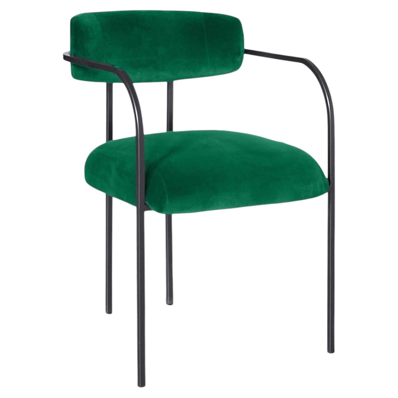 Rebecca Bio Emerald Green Velvet Dining Chair For Sale