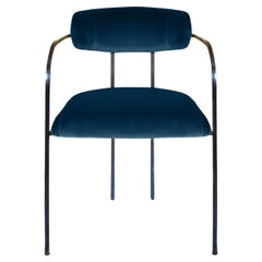 Rebecca Bio Midnight Blue Velvet Dining Chair 