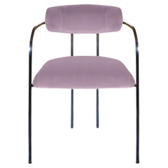 Rebecca Bio Pastel Pink Velvet Dining Chair 