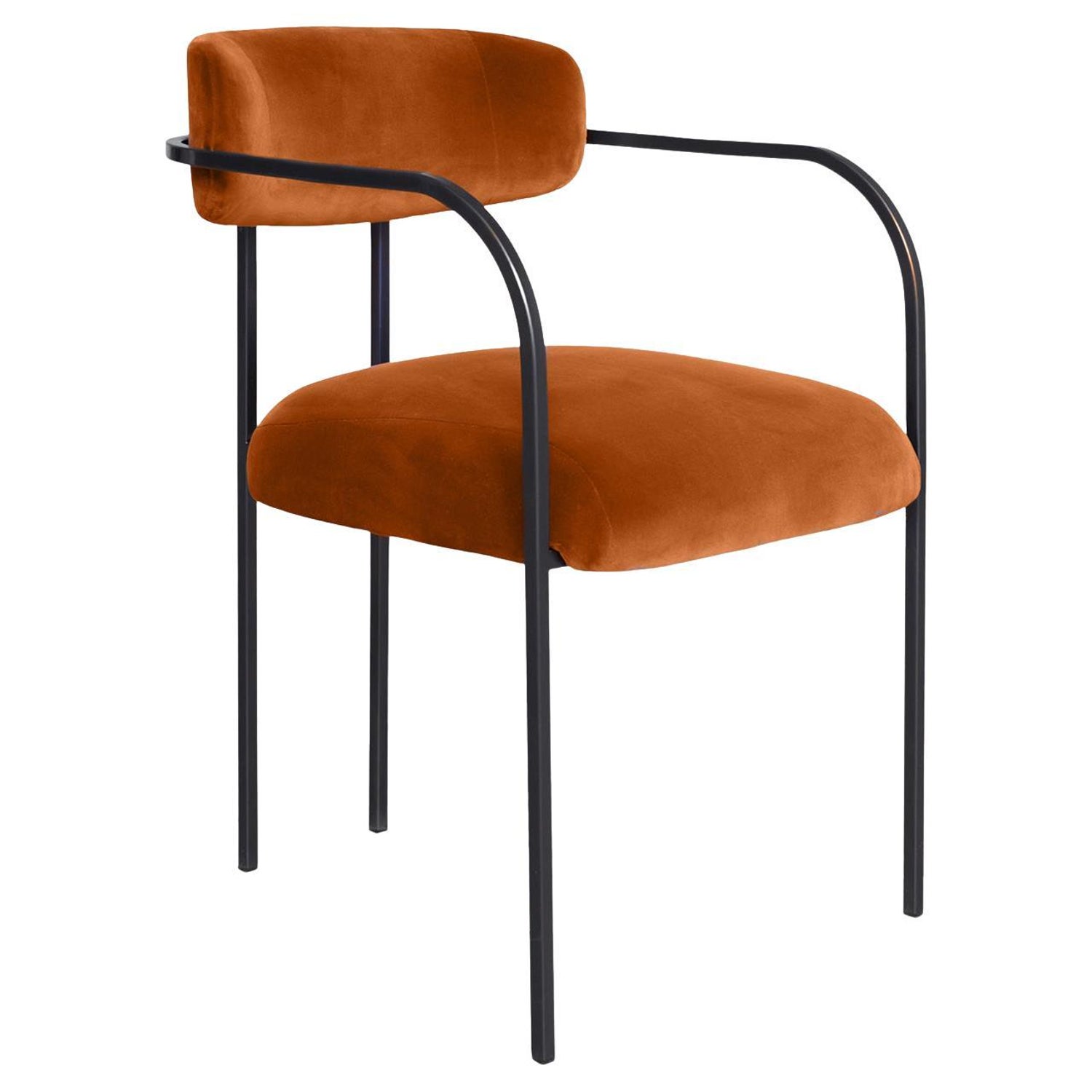 Rebecca Burnt Orange Velvet Dining Chair For Sale at 1stDibs