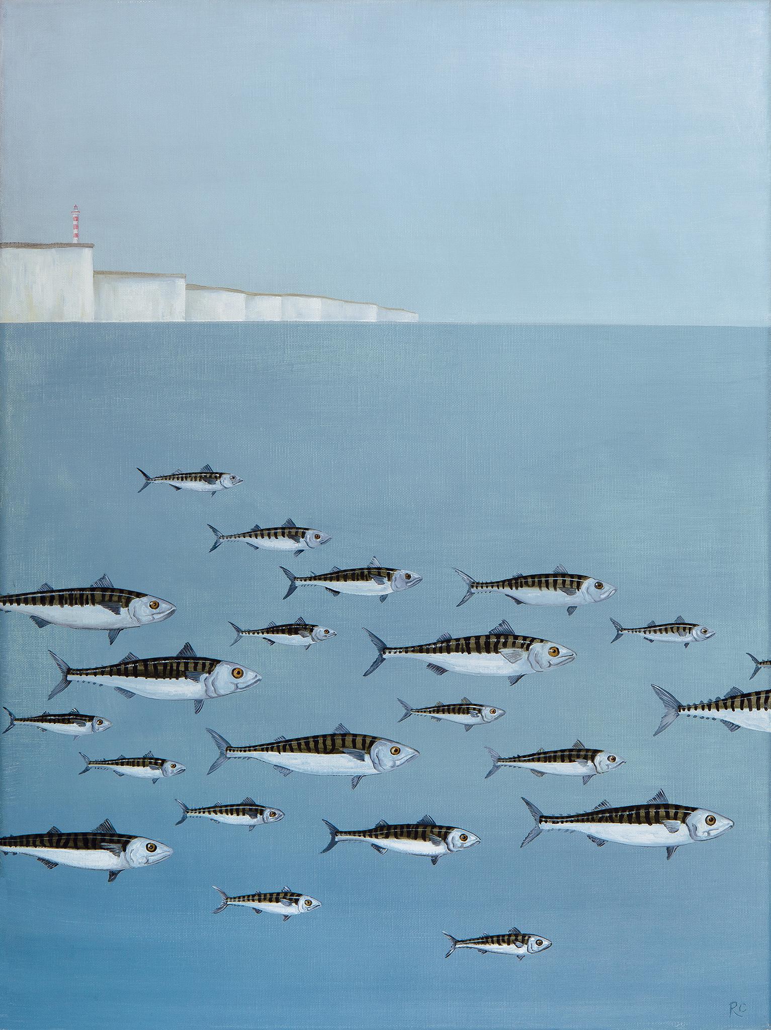 Rebecca Campbell Animal Painting - A Shoal of Mackerel