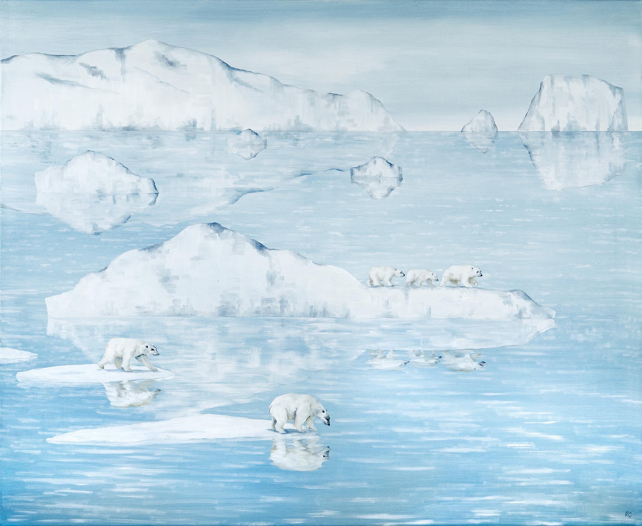Rebecca Campbell Animal Painting - An Aurora of Polar Bears