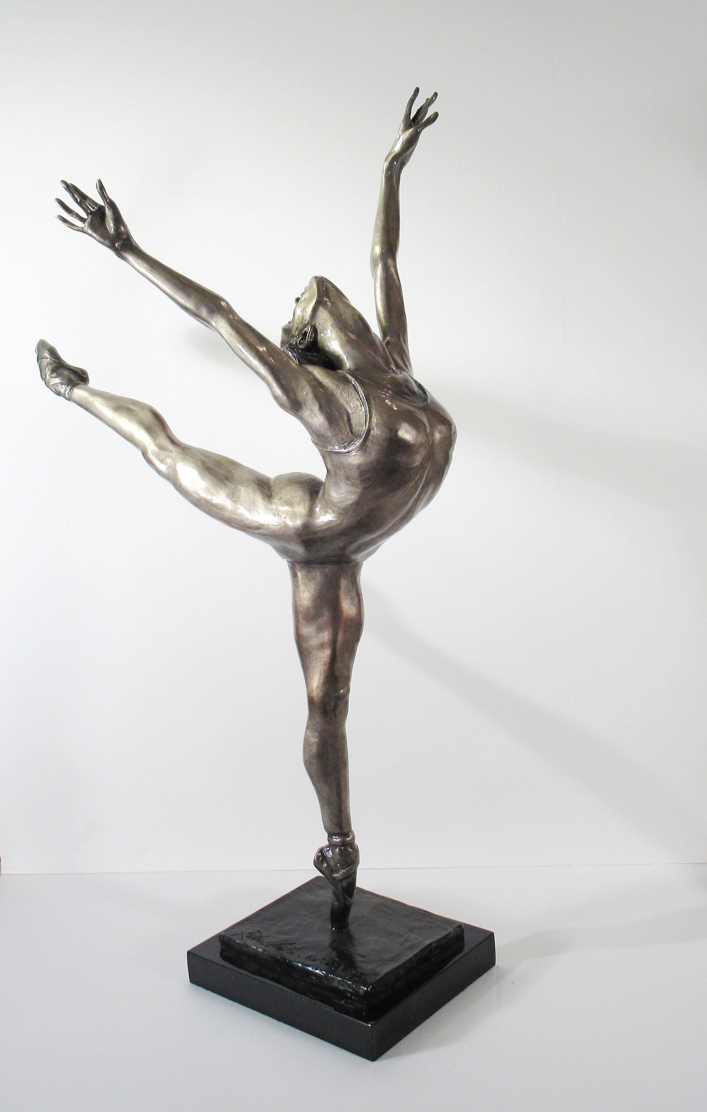 Rebecca Clark Figurative Sculpture - Arabesque, Ballet Dancer