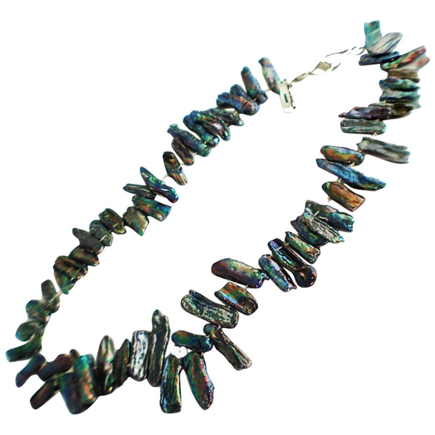 Rebecca Collins Abalone Shell Necklace Lustrious Colors