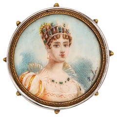 Rebecca Collins Empress Josephine Brooch in 18kt and Sterling Silver by Paulin