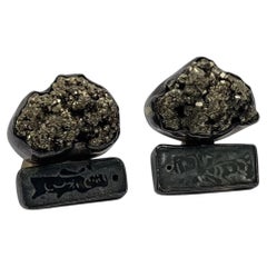 Rebecca Collins Pyrite and Hardstone Earrings