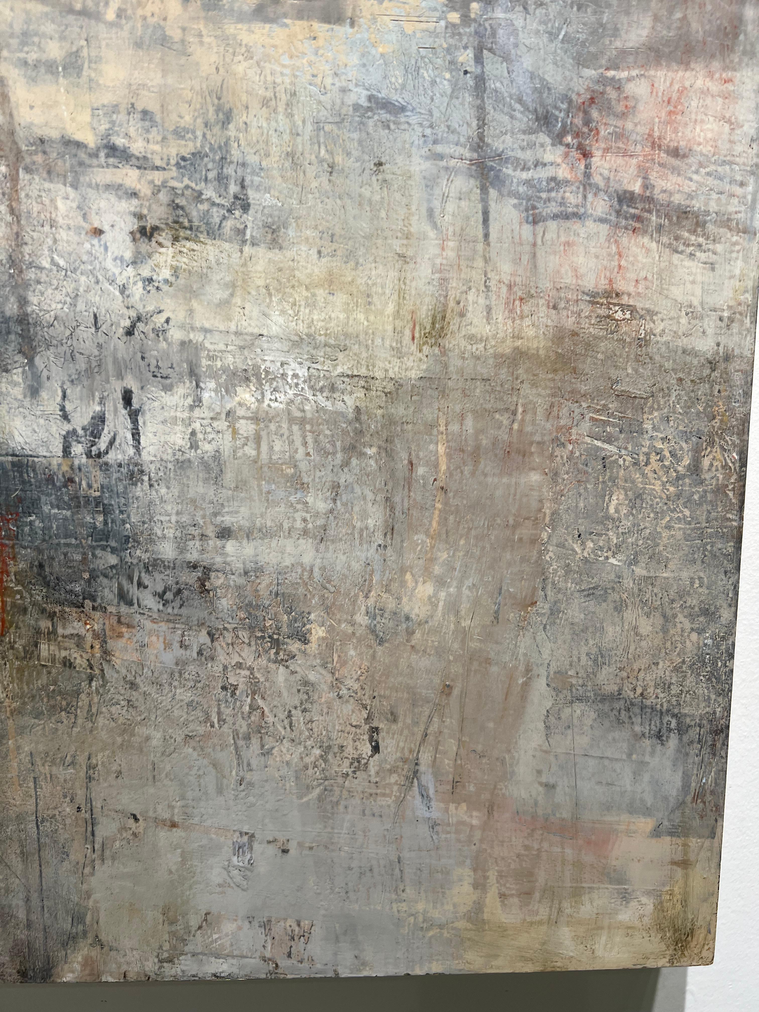 I dipinti astratti di Crowell sono realizzati con i difficili mezzi della pittura a olio e della cera fredda. 