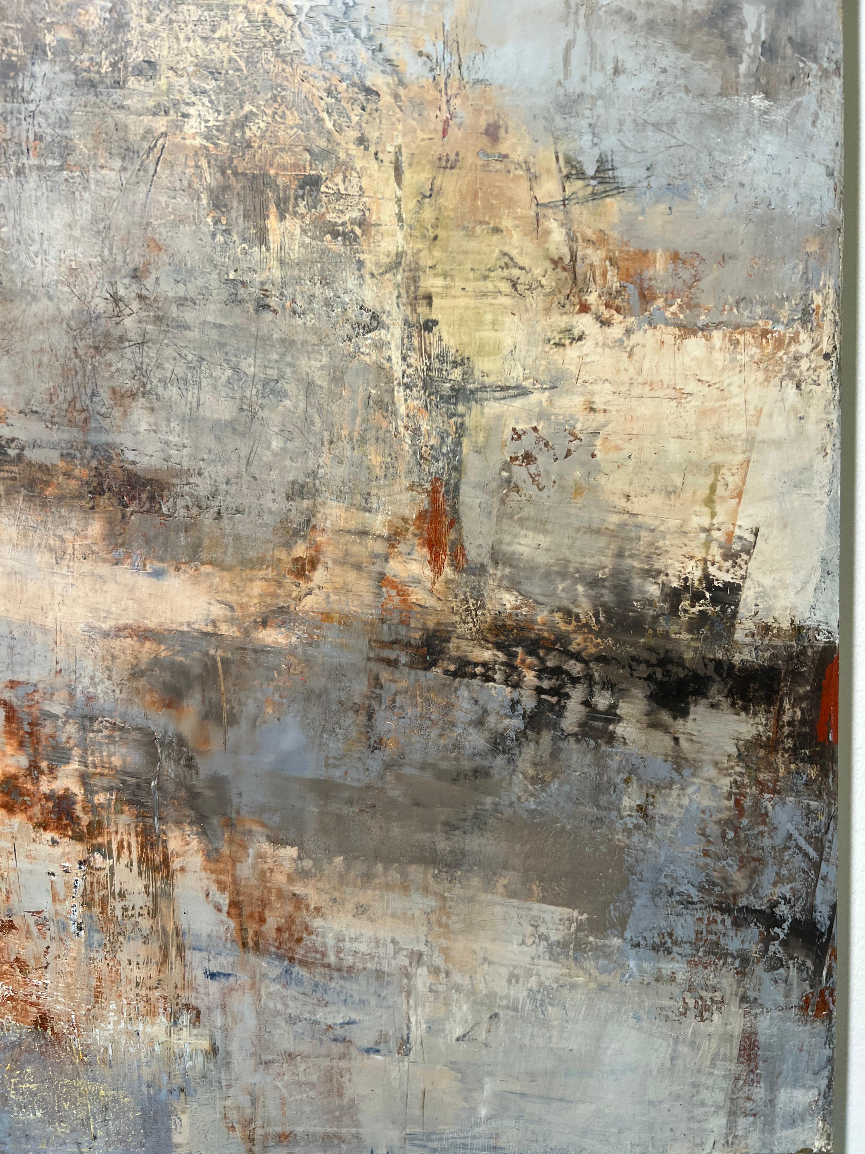 I dipinti astratti di Crowell sono realizzati con i difficili mezzi della pittura a olio e della cera fredda. 
