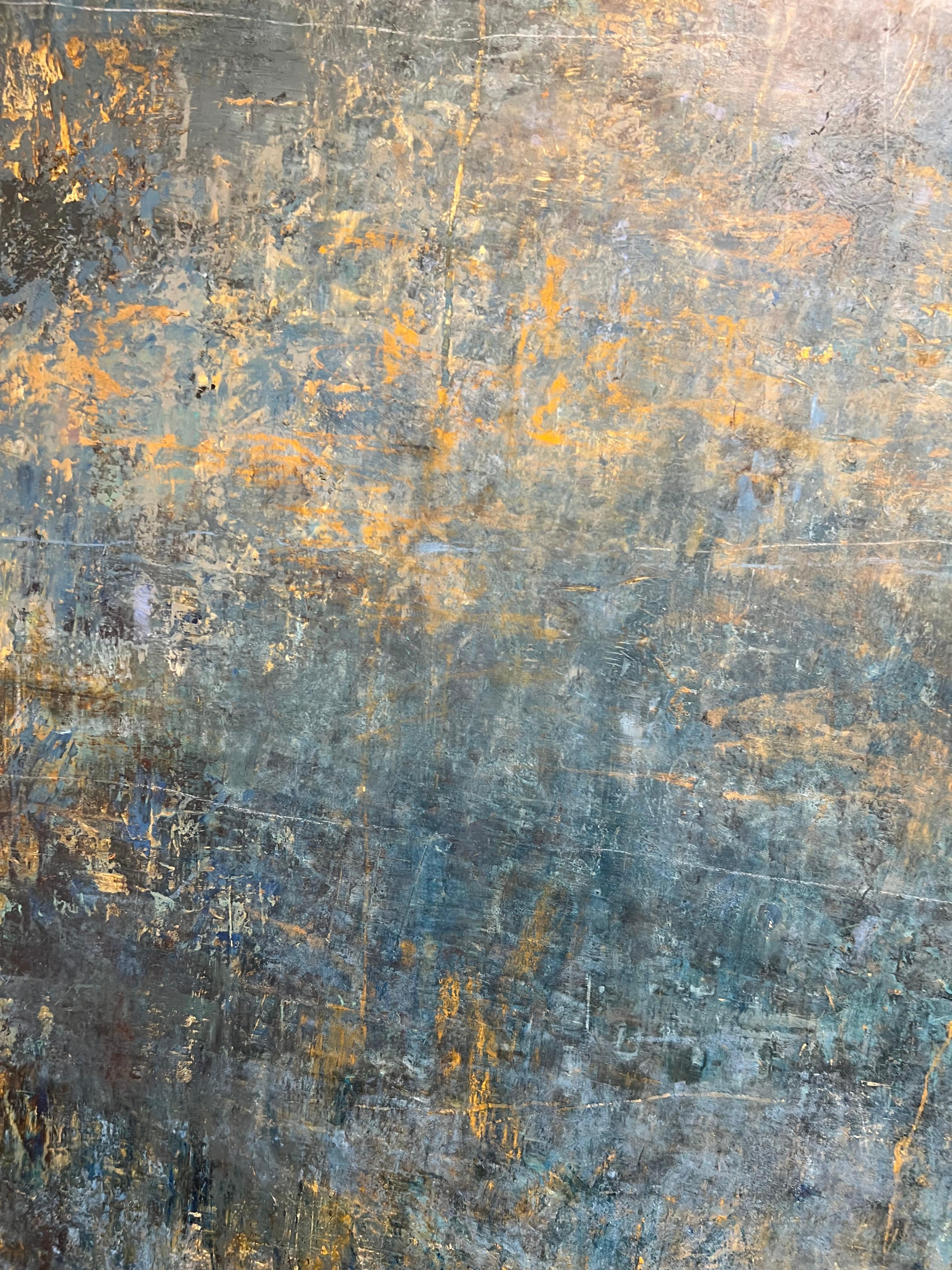I dipinti astratti di Crowell sono realizzati con i difficili mezzi della pittura a olio e della cera fredda. 