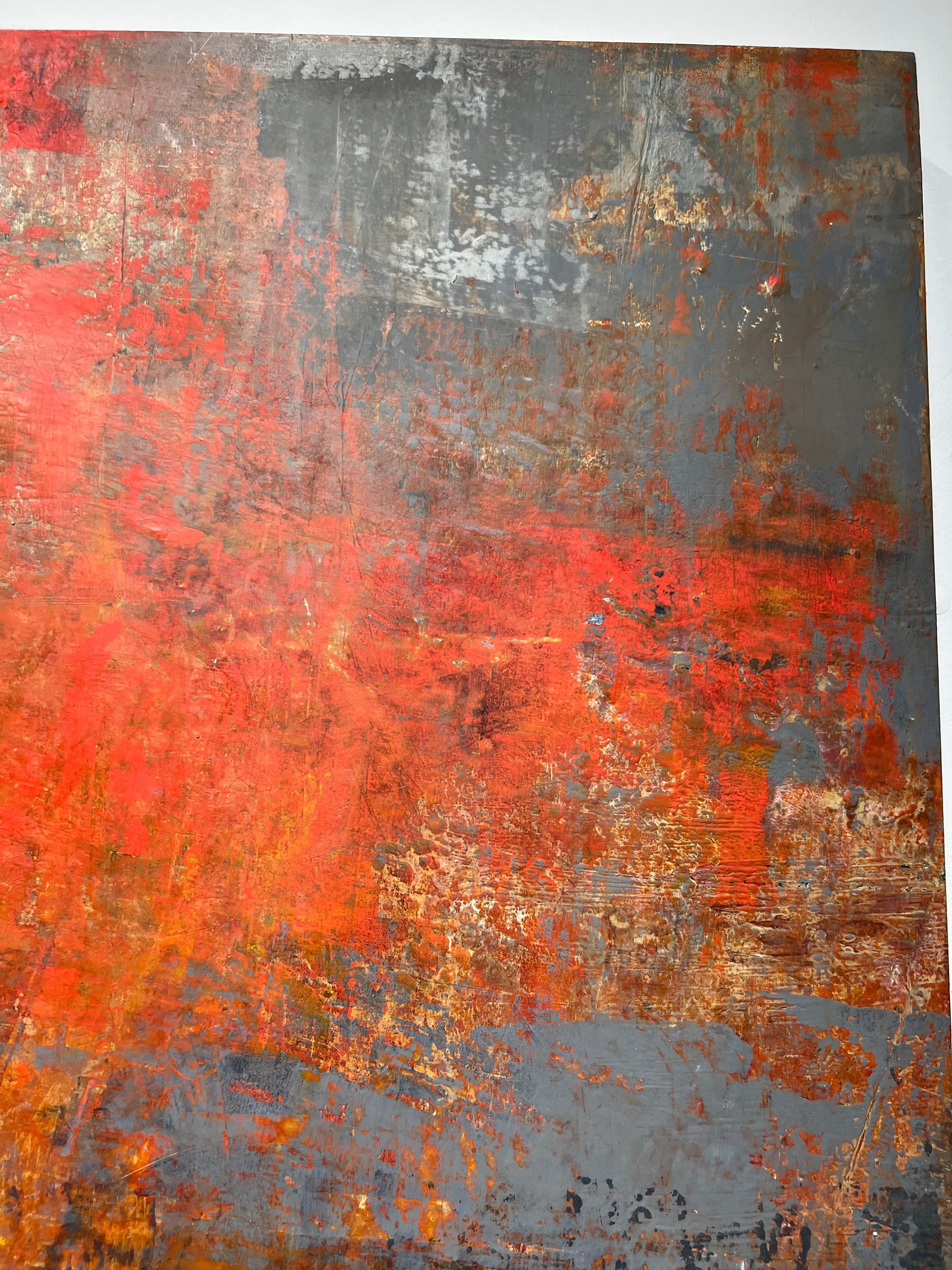 Crowell's abstract paintings are in the challenging media of oil paint and cold wax. 