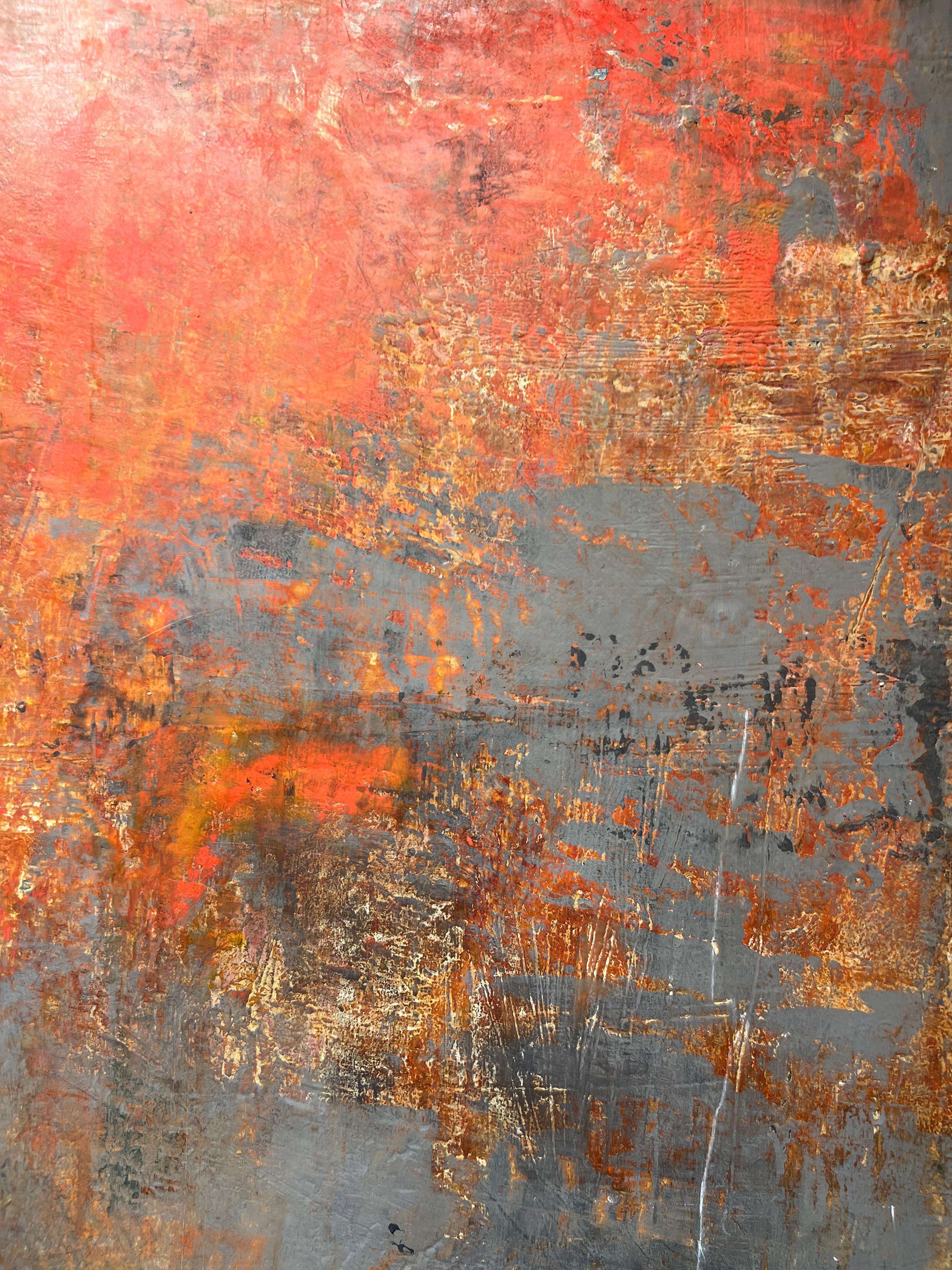 I dipinti astratti di Crowell sono realizzati con i difficili mezzi della pittura a olio e della cera fredda. 
