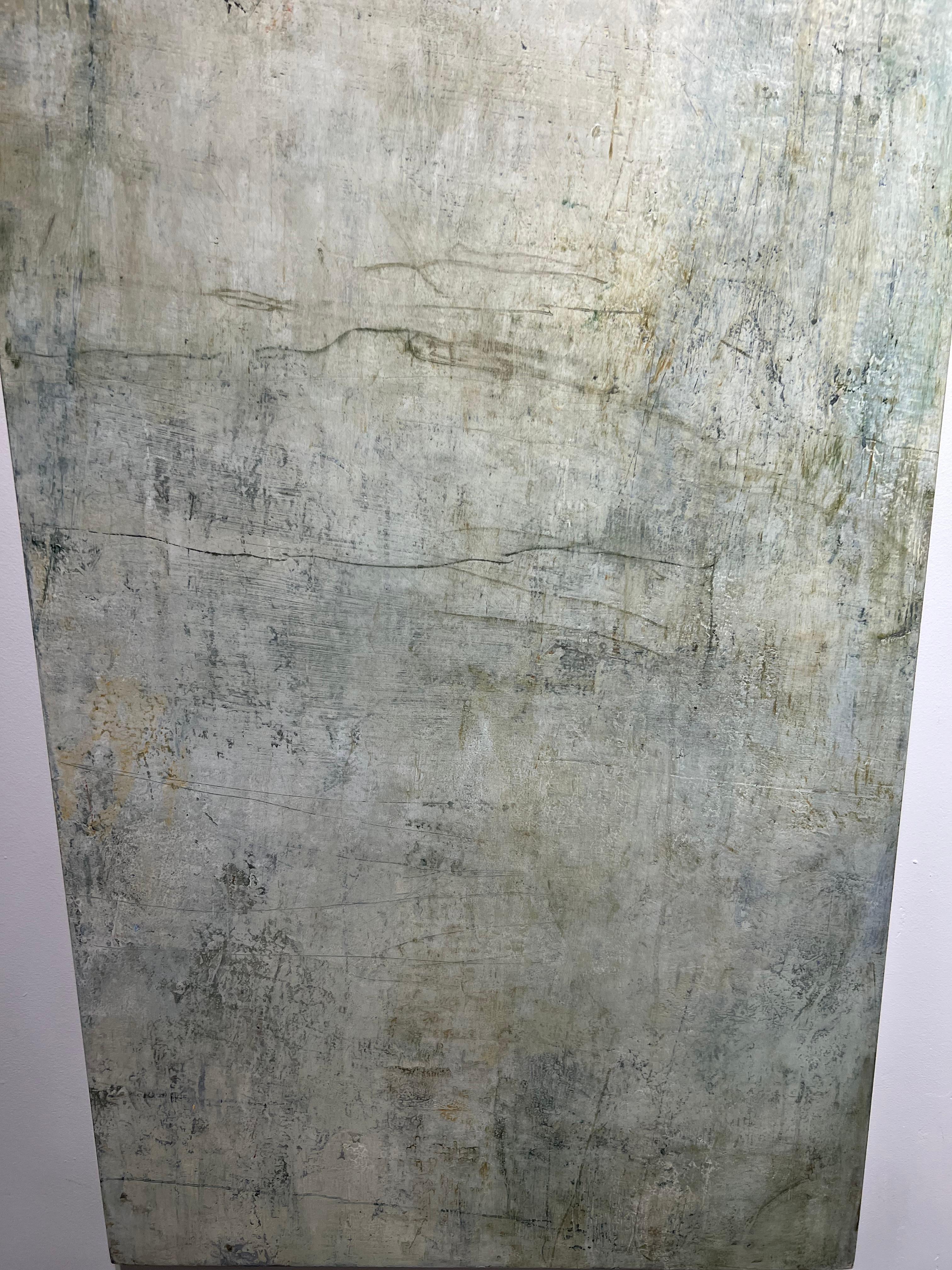 Monumento (dittico) - Abstract Painting Beige di Rebecca Crowell