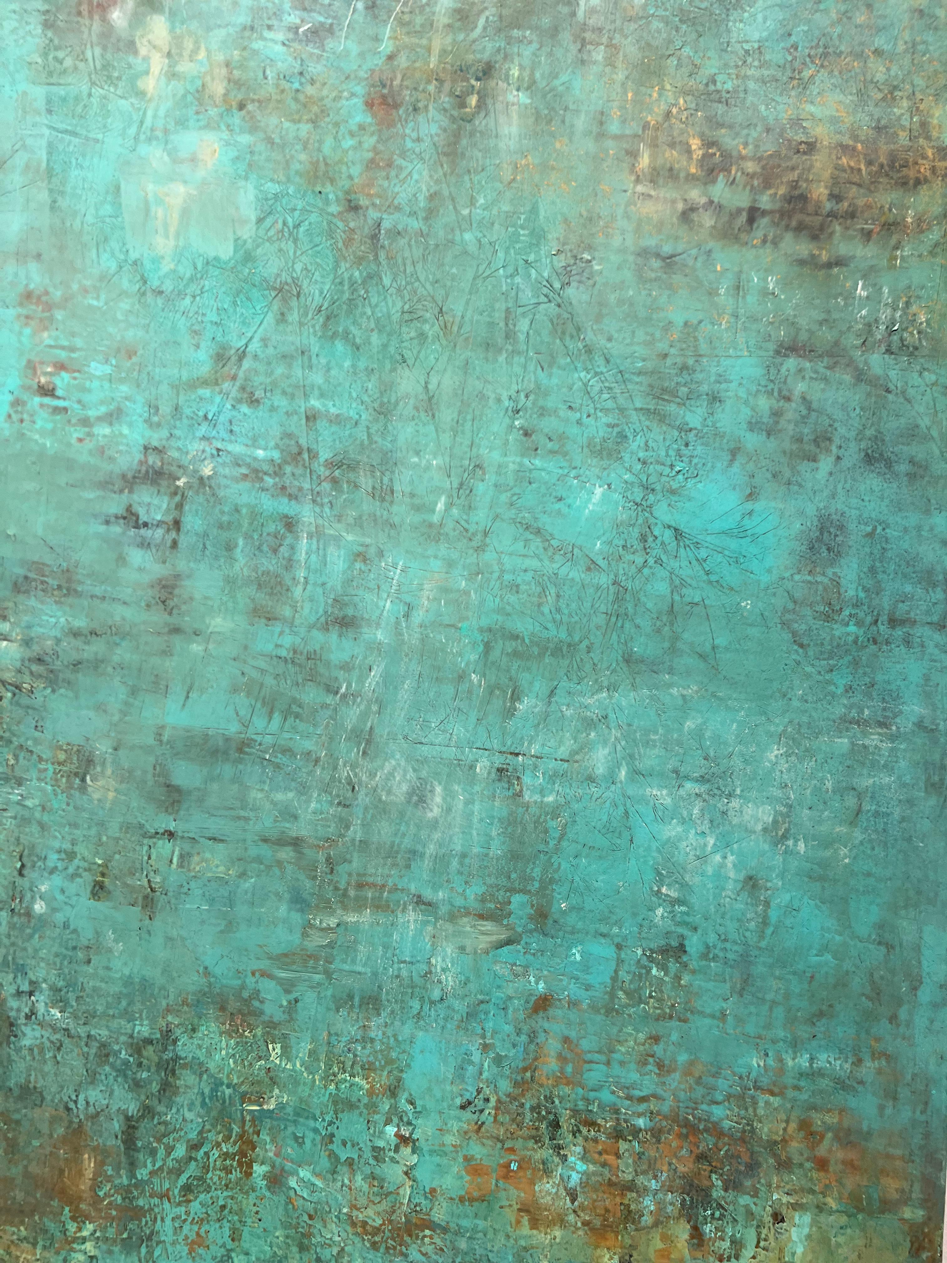 I dipinti astratti di Crowell sono realizzati con i difficili mezzi della pittura a olio e della cera fredda. 
