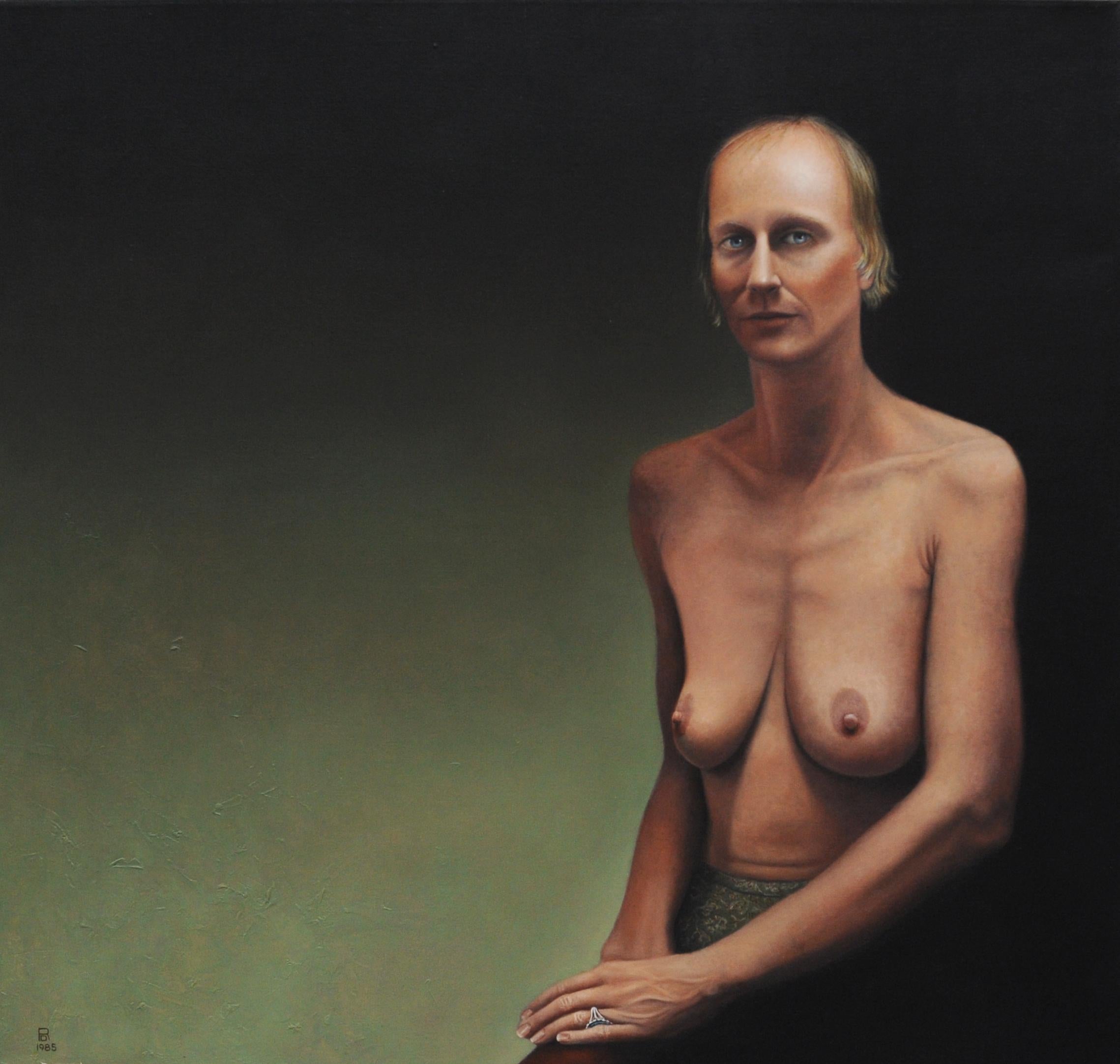 Rebecca Davenport (b. 1943) nude portrait. Painting is oil on canvas. Signed with artist's monogram, dated 1985 in lower left corner.

Rebecca Davenport paintings are in many private and public collections, including the National Museum of