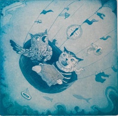 Owl and Pussycat and Blue Cat Fest diptych