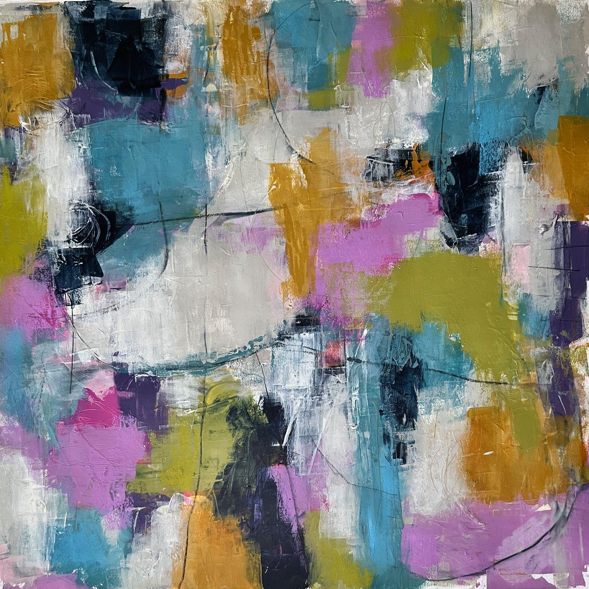 Rebecca Dodson Abstract Painting - Go Your Own Way, Painting, Acrylic on Paper