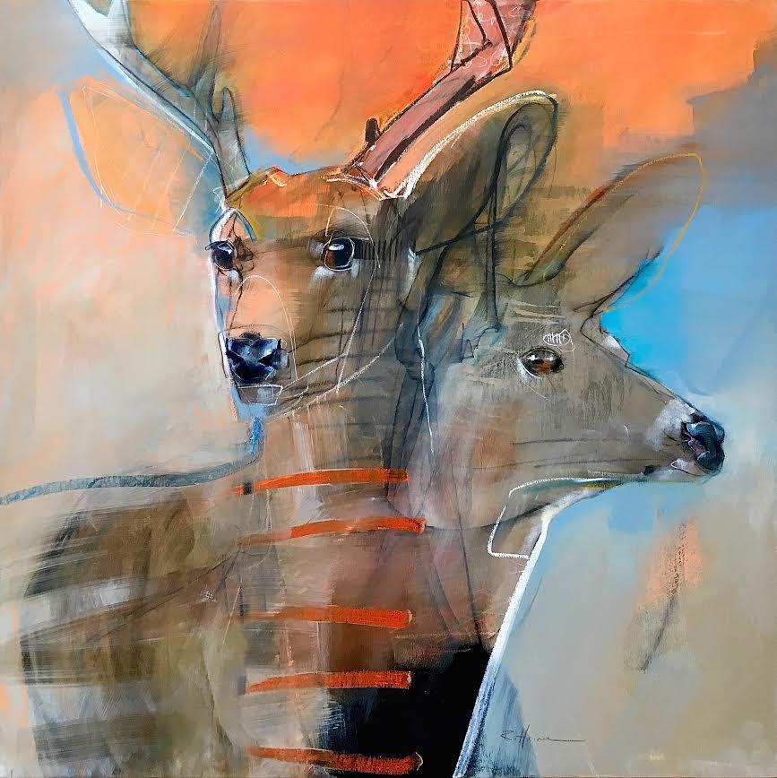 Rebecca Haines Animal Painting - Closer