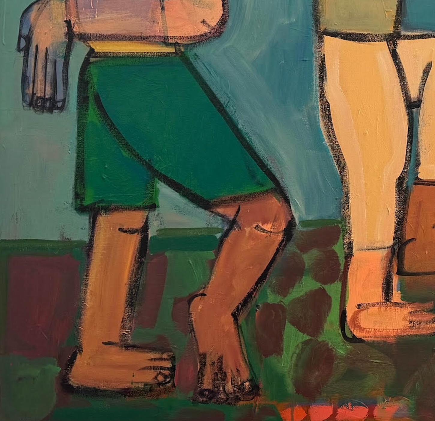4 Figuras abstractas, acrílico sobre lienzo, Boogie Wonderland por Rebecca Jack en venta 7