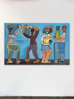 4 Abstracted Figures, Acrylic on Canvas, The Magic Makers by Rebecca Jack