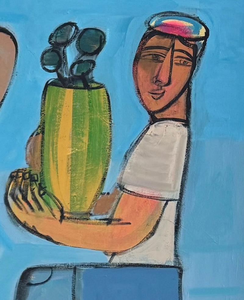 4 Figuras abstractas, acrílico sobre lienzo, Los hacedores de magia por Rebecca Jack en venta 6