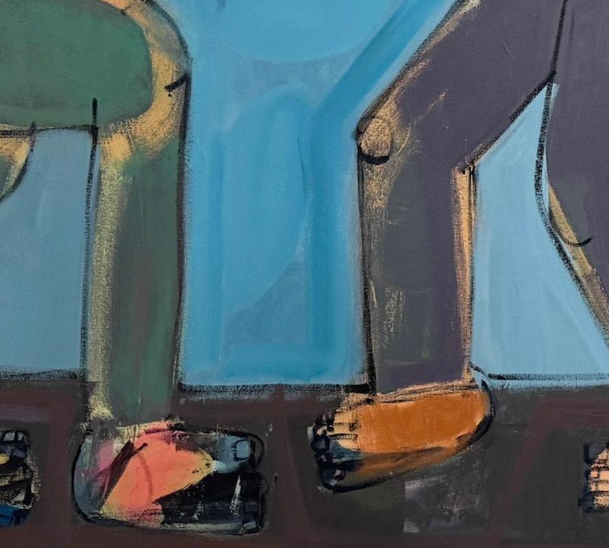 4 Figuras abstractas, acrílico sobre lienzo, Los hacedores de magia por Rebecca Jack en venta 7