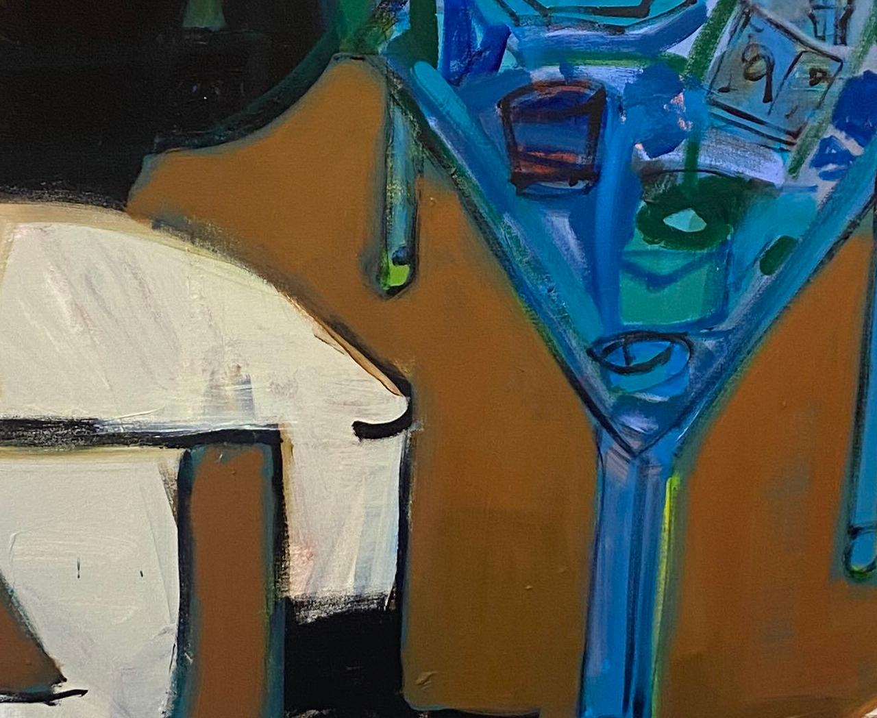 Figuras abstractas del Oeste, acrílico sobre lienzo, Cara de póquer por Rebecca Jack en venta 6