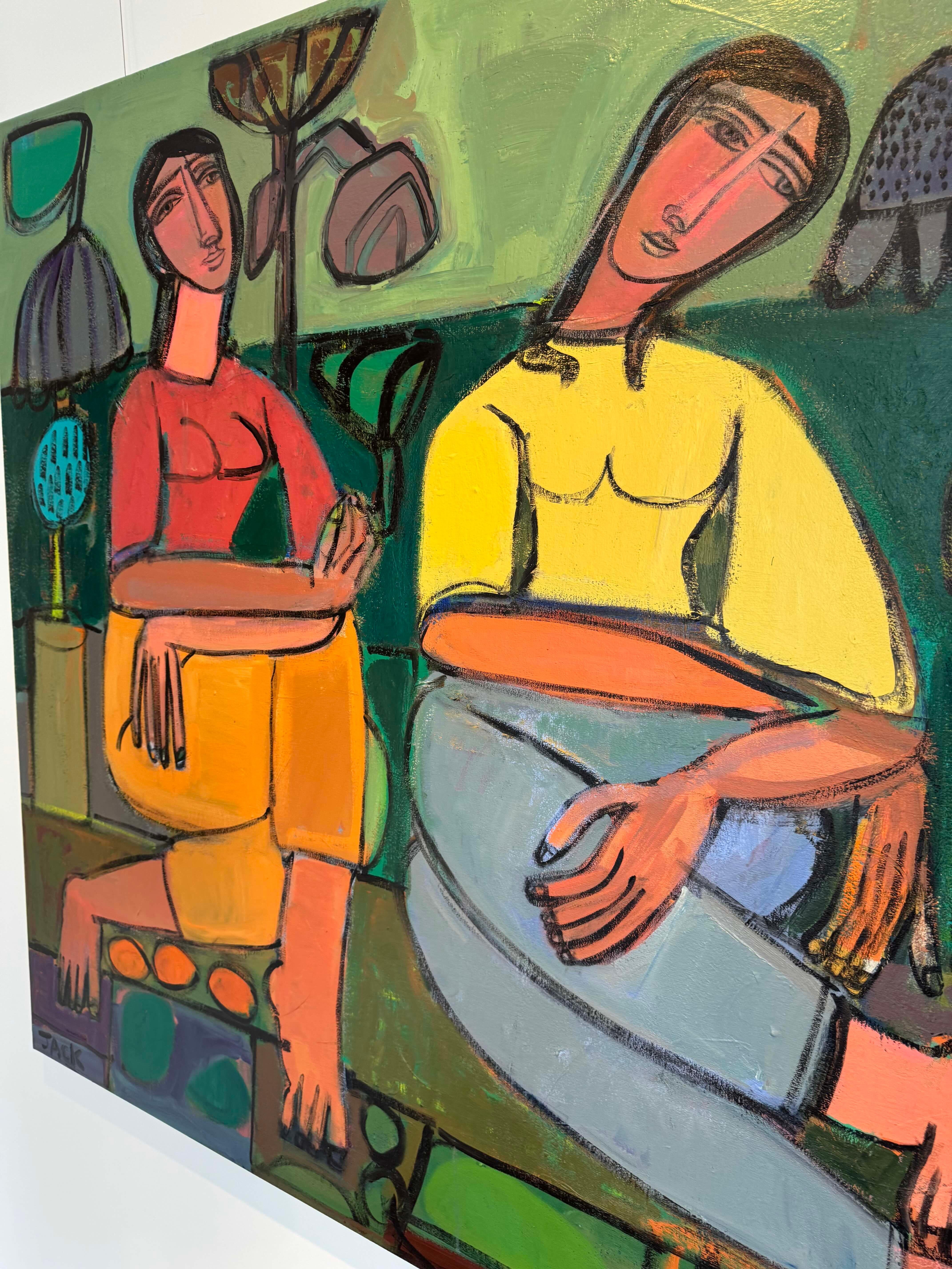 Figuras florales y abstractas, acrílico sobre lienzo, Lollapalooza por Rebecca Jack 2