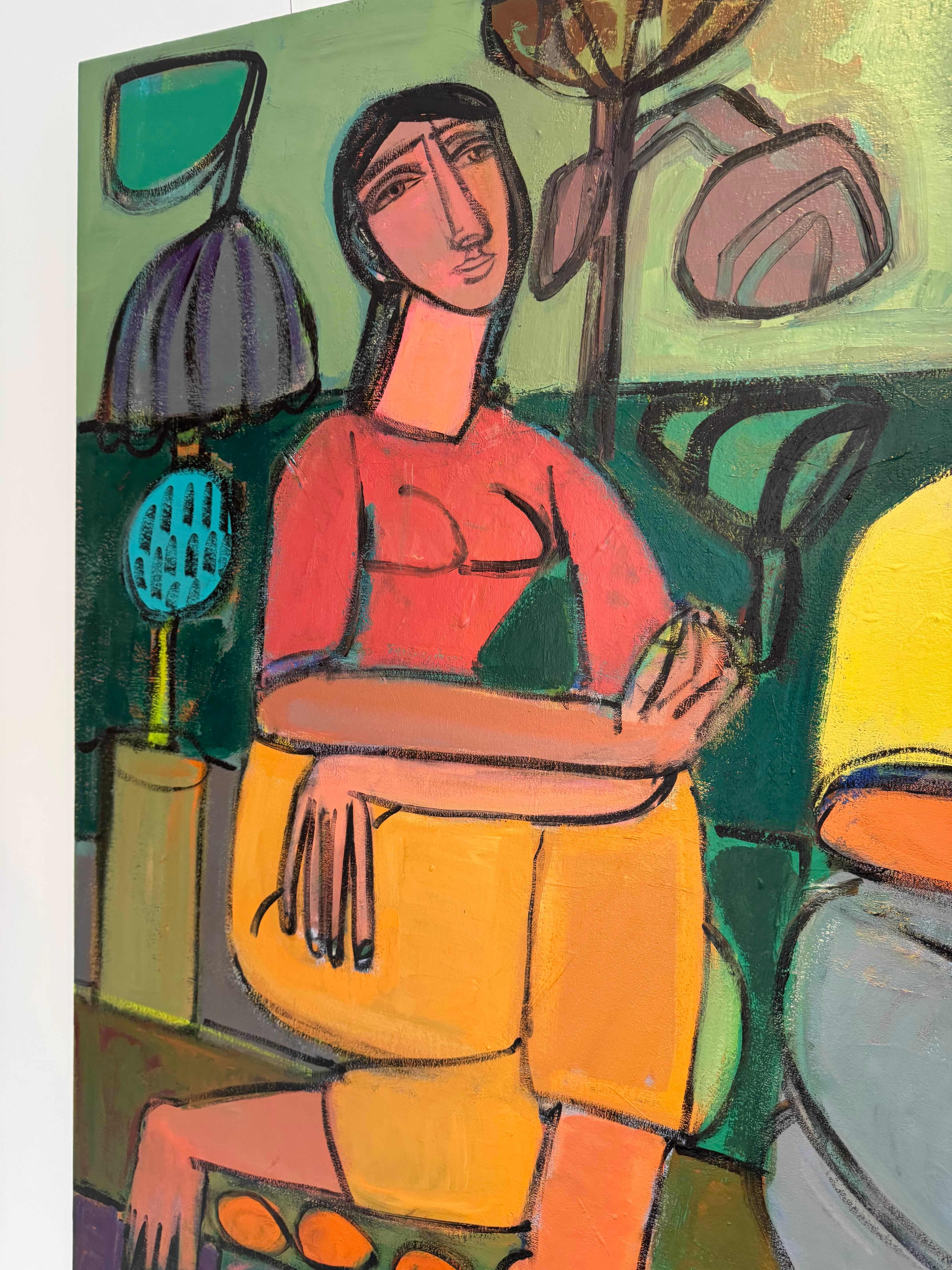 Figuras florales y abstractas, acrílico sobre lienzo, Lollapalooza por Rebecca Jack 3