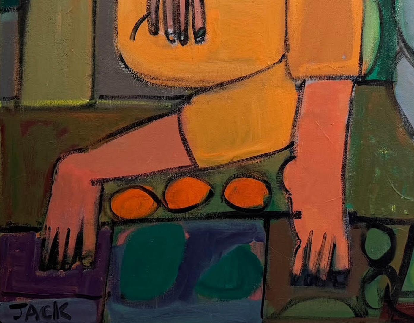 Figuras florales y abstractas, acrílico sobre lienzo, Lollapalooza por Rebecca Jack 5