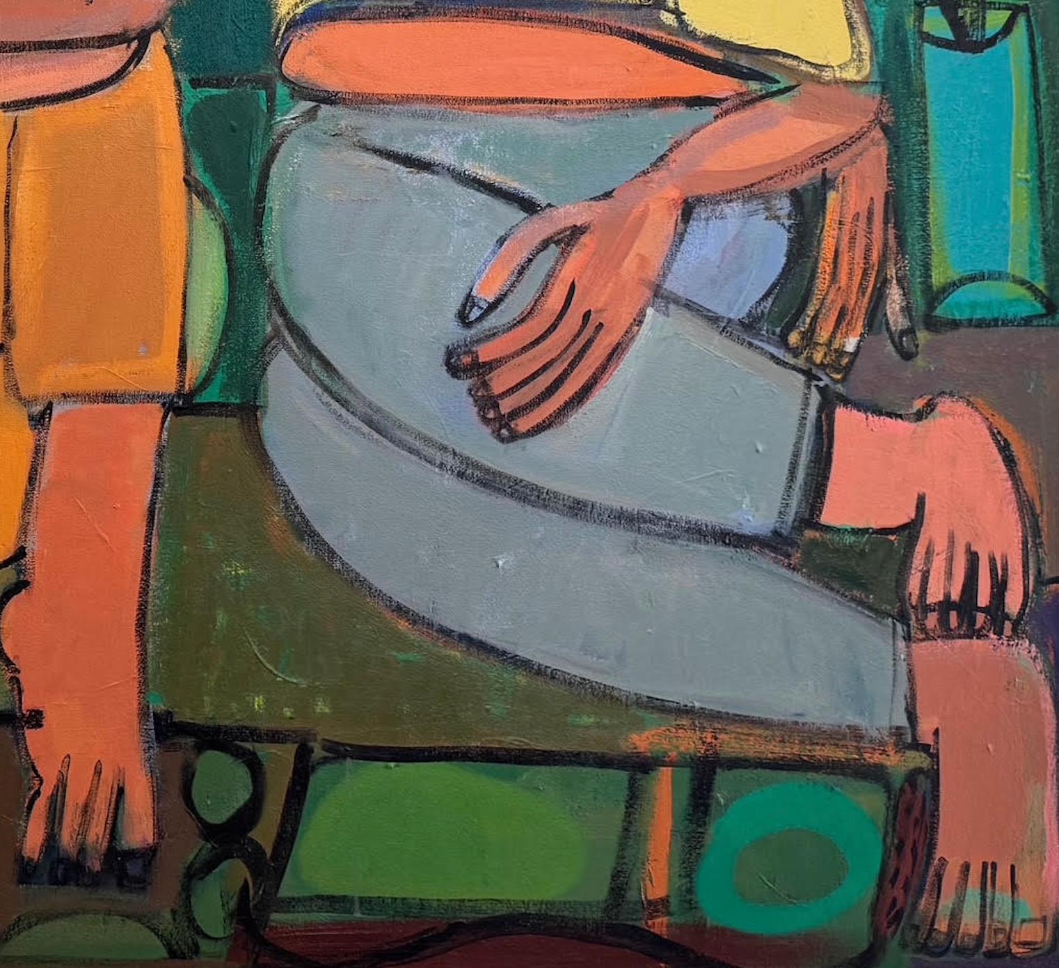 Figuras florales y abstractas, acrílico sobre lienzo, Lollapalooza por Rebecca Jack 6