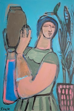 Tully, 2023_Rebecca Jack_Acrylic/Canvas_Abstracted Figure/Female Portrait