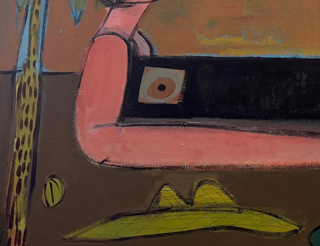 Woman Abstracted Figure, Palm, Acrylic on Canvas, Desert Oasis by Rebecca Jack For Sale 5