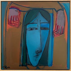 Woman Abstracted Portrait, Acrylic on Canvas, If You Only Knew by Rebecca Jack