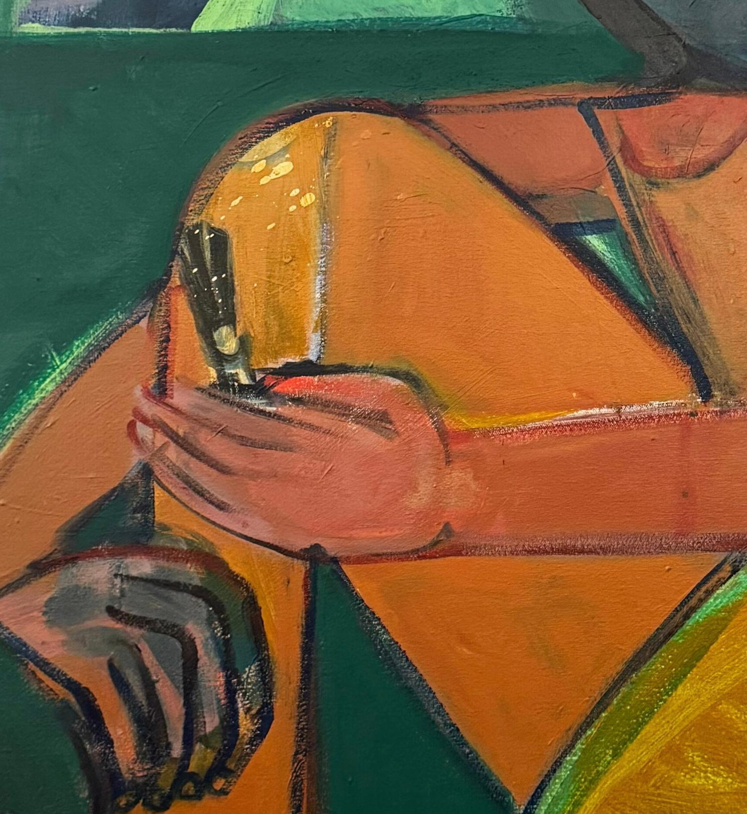 Frau Abstraktes Porträt, Acryl auf Leinwand, Self-Portrait von Rebecca Jack im Angebot 5