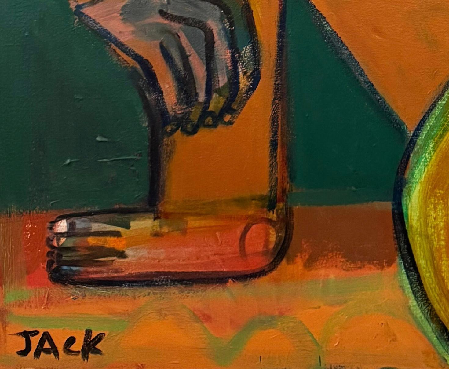 Frau Abstraktes Porträt, Acryl auf Leinwand, Self-Portrait von Rebecca Jack im Angebot 6