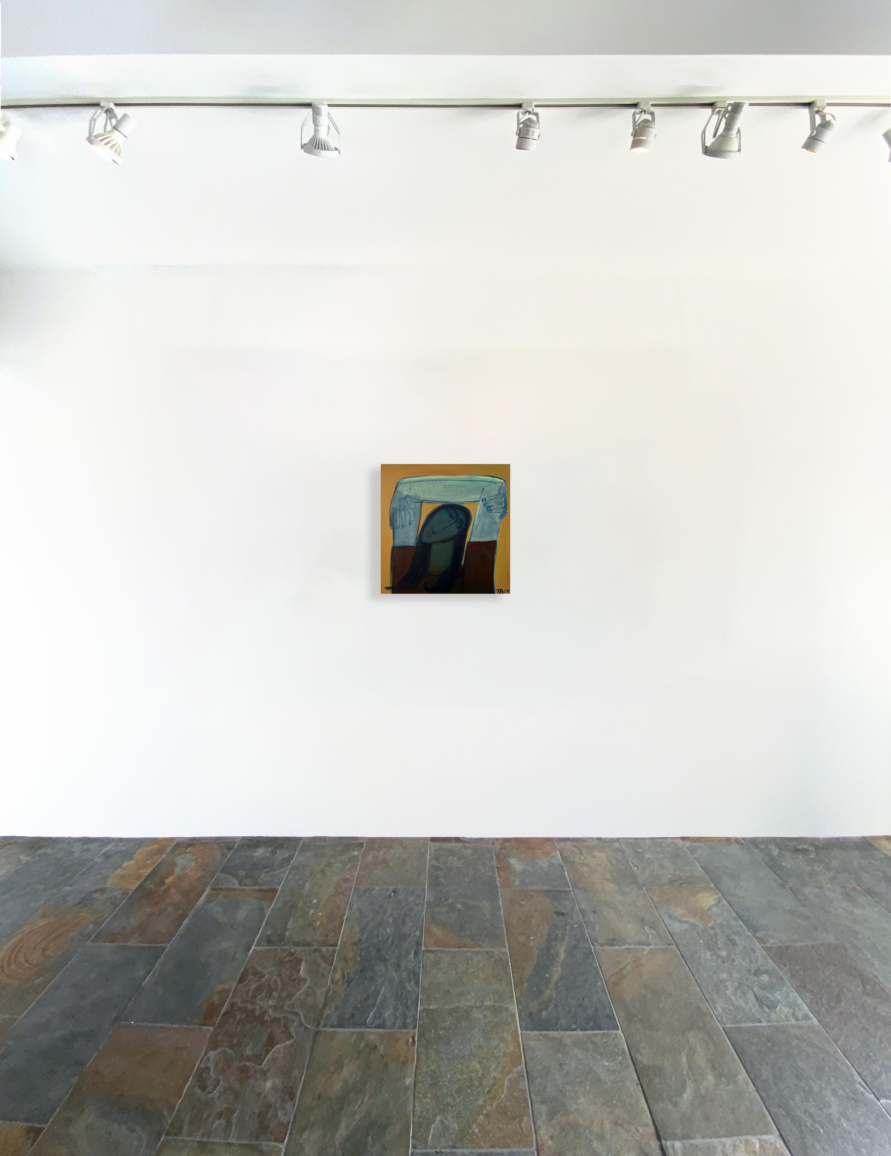 Frau Abstraktes Porträt, Gestisch, Acryl auf Leinwand, Jo von Rebecca Jack im Angebot 2