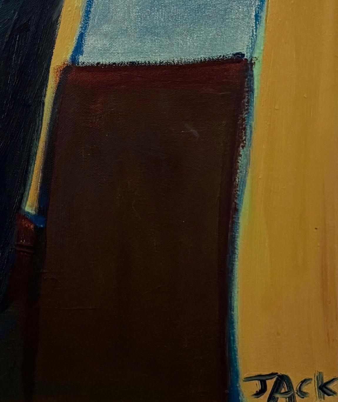 Frau Abstraktes Porträt, Gestisch, Acryl auf Leinwand, Jo von Rebecca Jack im Angebot 4