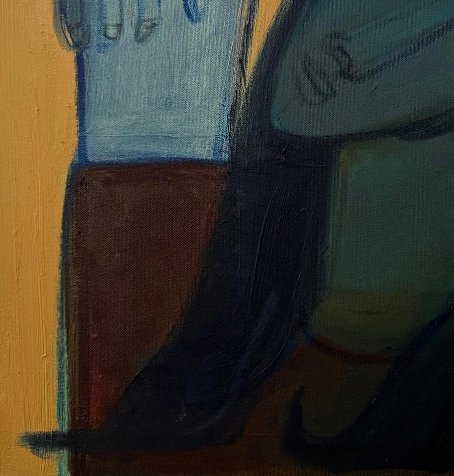 Frau Abstraktes Porträt, Gestisch, Acryl auf Leinwand, Jo von Rebecca Jack im Angebot 5