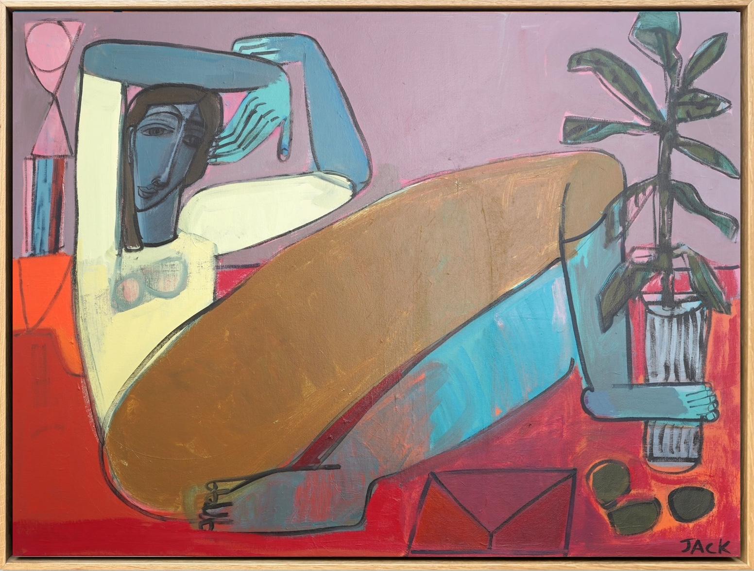 Woman Abstracted Portrait, Plant, Don't Worry, It's Nothing by Rebecca Jack