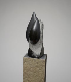 "Seep" basalt stone sculpture