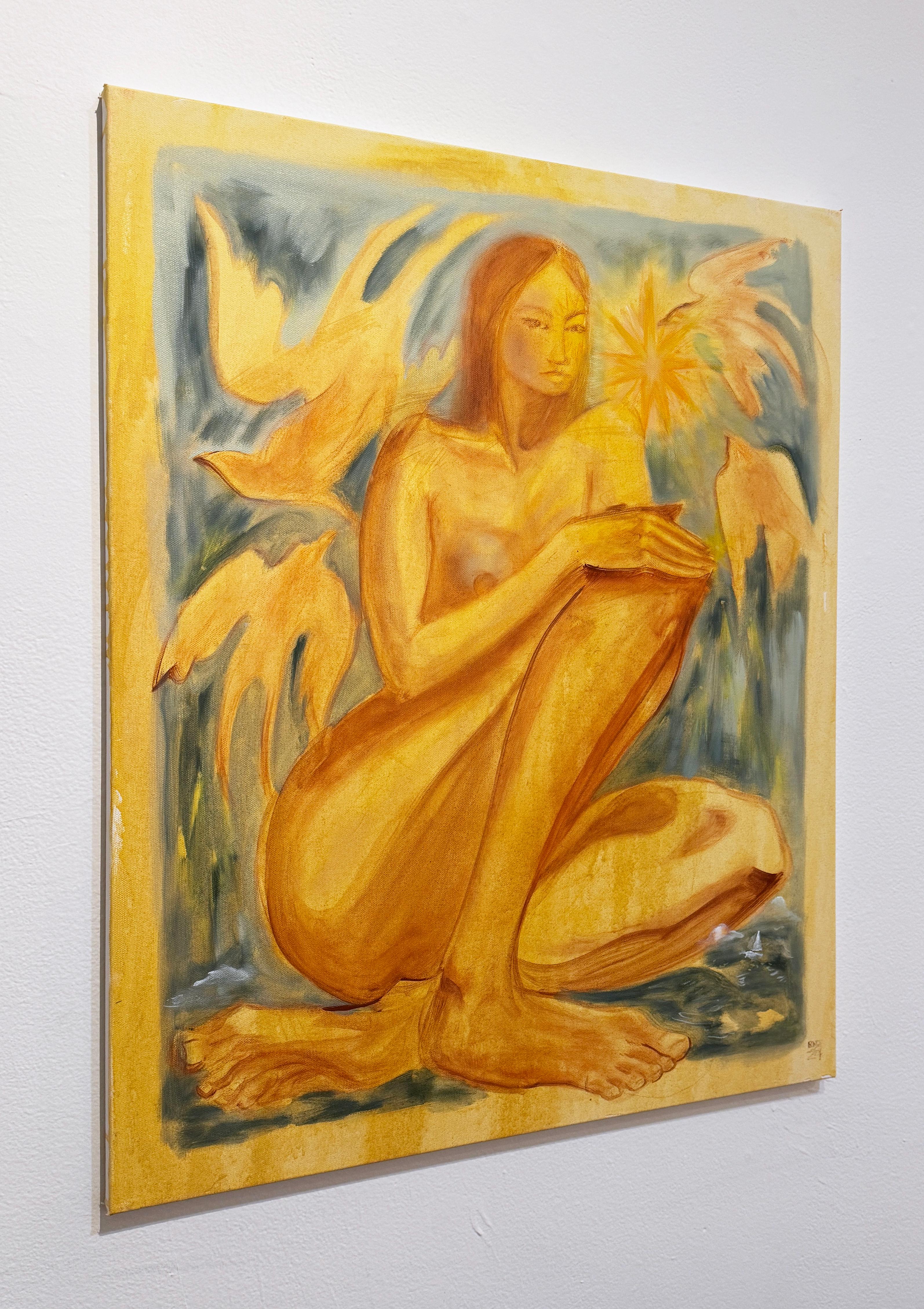 Meerwasser in unseren Adern (Braun), Figurative Painting, von Rebecca Johnson