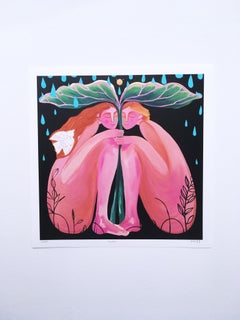 Safe, 2020, limited edition signed giclée on Moab paper, figurative, women, pink